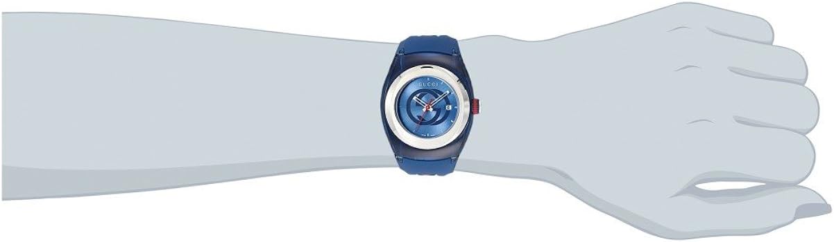  Shop Authentic Gucci Sync Quartz Blue Dial Blue Rubber Strap Watch For Men - YA137304 - Luxxuri