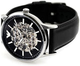  Shop Authentic Emporio Armani Meccanico Skeleton Automatic Black Dial Black Leather Strap Watch for Men - AR60038 - Luxxuri