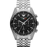  Shop Authentic Emporio Armani Team Italia Chronograph Black Dial Silver Steel Strap Watch For Men - AR5983 - Luxxuri