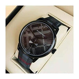  Shop Authentic Burberry The Classic Round Horseferry Black Dial Black Leather Strap Watch for Men - BU10010 - Luxxuri