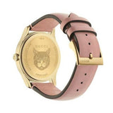  Shop Authentic Gucci G Timeless Quartz Mother of Pearl Dial Pink Leather Strap Watch For Women -  YA1264132 - Luxxuri