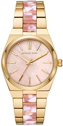 Shop Authentic Michael Kors Channing Quartz Mother of Pearl Pink Dial Two Tone Steel Strap Watch For Women - MK6650 - Luxxuri