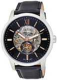  Shop Authentic Fossil Townsman Skeleton Black Dial Black Leather Strap Watch for Men - ME3153 - Luxxuri