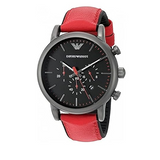  Shop Authentic Emporio Armani Luigi Chronograph Black Dial Red Leather Strap Watch For Men - AR1971 - Luxxuri