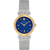 Shop Authentic Versace Meander Blue Dial Silver Mesh Bracelet Watch for Women - VELW00520 - Luxxuri