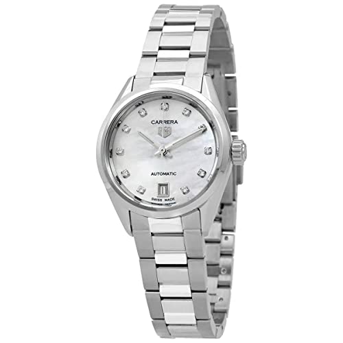  Shop Authentic Tag Heuer Carrera Diamonds Mother of Pearl Dial Silver Steel Strap Watch for Women - WBN2412.BA0621 - Luxxuri
