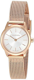  Shop Authentic Calvin Klein Minimal White Dial Rose Gold Mesh Bracelet Watch for Women - K3M23626 - Luxxuri