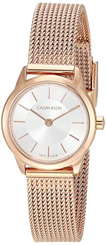  Shop Authentic Calvin Klein Minimal White Dial Rose Gold Mesh Bracelet Watch for Women - K3M23626 - Luxxuri