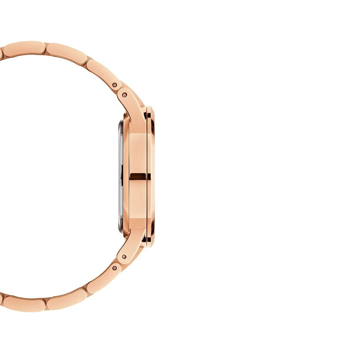 Daniel Wellington Iconic Link White Dial Rose Gold Steel Strap Watch for Women - DW00100213