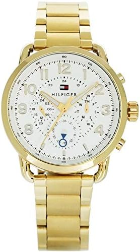  Shop Authentic Tommy Hilfiger Quartz White Dial Gold Steel Strap Watch for Men - 1791455 - Luxxuri