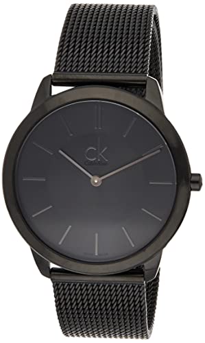  Shop Authentic Calvin Klein Minimal Black Dial Black Mesh Bracelet Watch for Men - K3M214B1 - Luxxuri