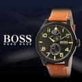  Shop Authentic Hugo Boss Aeroliner Maxx Chronograph Black Dial Brown Leather Strap Watch For Men - 1513082 - Luxxuri