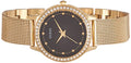 Guess Chelsea Crystals Black Dial Gold Mesh Bracelet Watch For Women - W0647L8
