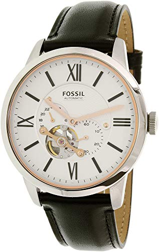  Shop Authentic Fossil Townsman Automatic White Dial Black Leather Strap Watch for Men - ME3104 - Luxxuri