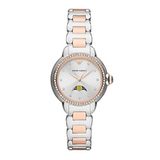  Shop Authentic Emporio Armani Mia Three Hand Moonphase Mother of Pearl Dial Two Tone Steel Strap Watch For Women - AR11567 - Luxxuri