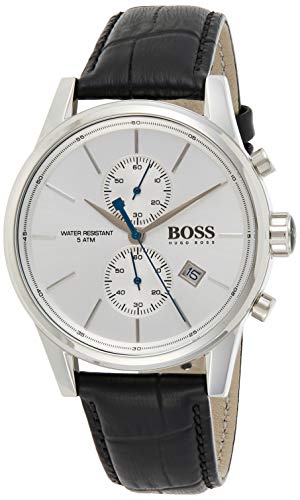  Shop Authentic Hugo Boss Jet Silver Dial Black Leather Strap Watch for Men - 1513282 - Luxxuri