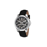  Shop Authentic Maserati Successo 44mm Grey Dial Black Leather Strap Watch For Men - R8871621006 - Luxxuri