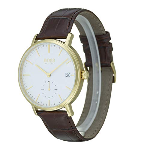  Shop Authentic Hugo Boss Corporal White Dial Brown Leather Strap Watch for Men - 1513640 - Luxxuri