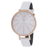  Shop Authentic Calvin Klein Equal Silver Dial White Leather Strap Watch for Women - K3E236L6 - Luxxuri
