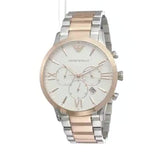  Shop Authentic Emporio Armani Giovanni Chronograph Quartz White Dial Two Tone Steel Strap Watch For Men - AR11209 - Luxxuri