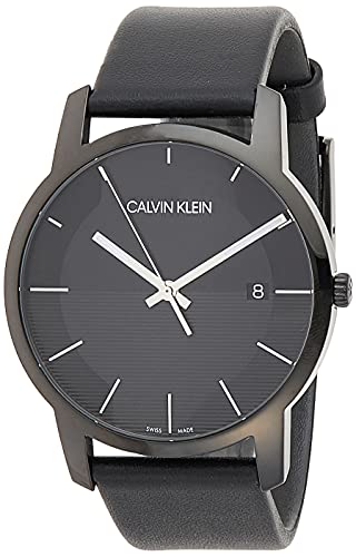  Shop Authentic Calvin Klein City Quartz Black Dial Black Leather Strap Watch for Men - K2G2G4C1 - Luxxuri