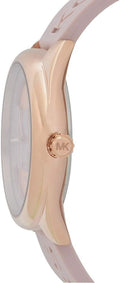  Shop Authentic Michael Kors Janelle Three Hand Rose Gold Dial Pink Rubber Strap Watch For Women - MK7139 - Luxxuri