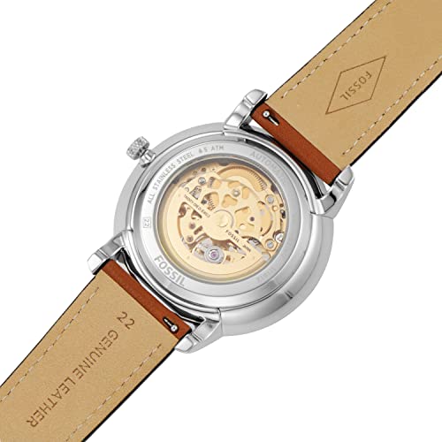  Shop Authentic Fossil Neutra Automatic Luggage Skeleton Blue Dial Brown Leather Strap Watch for Men - ME3160 - Luxxuri