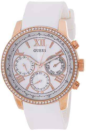  Shop Authentic Guess Sport White Dial White Rubber Strap Watch For Women - W0616L1 - Luxxuri