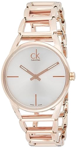  Shop Authentic Calvin Klein Stately White Dial Rose Gold Steel Strap Watch for Women - K3G23626 - Luxxuri