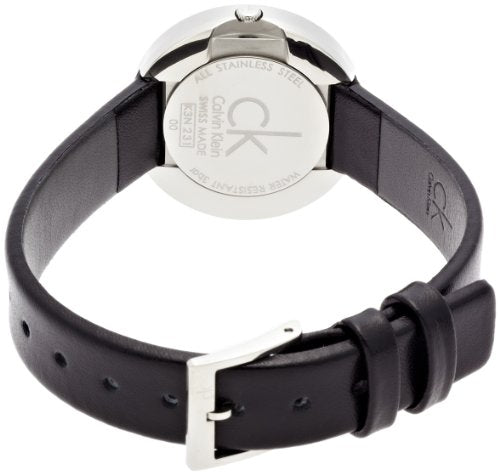  Shop Authentic Calvin Klein Firm Black Dial Black Leather Strap Watch for Women - K3N231C1 - Luxxuri