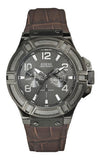  Shop Authentic Guess Rigor Analog Quartz Black Dial Brown Leather Strap Watch For Men - W0040G2 - Luxxuri
