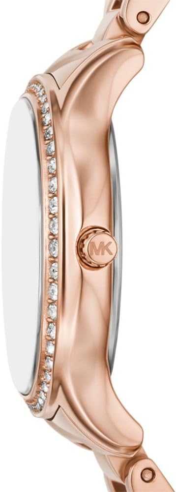  Shop Authentic Michael Kors Sage Three-Hand Crystals Mother of Pearl Dial Rose Gold Steel Strap Watch for Women - MK4823 - Luxxuri