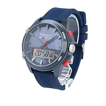  Shop Authentic Tommy Hilfiger Digital Analog Blue Dial Blue Rubber Strap Watch For Men - 1791761 - Luxxuri