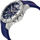  Shop Authentic Tommy Hilfiger Nolan Chronograph Blue Dial Blue Rubber Strap Watch for Men - 1791142 - Luxxuri