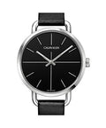 Shop Authentic Calvin Klein Even Black Dial Black Leather Strap Watch for Women  - K7B231CZ - Luxxuri