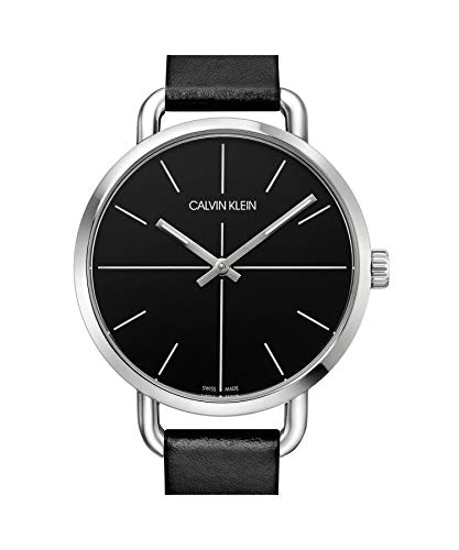  Shop Authentic Calvin Klein Even Black Dial Black Leather Strap Watch for Women  - K7B231CZ - Luxxuri