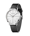  Shop Authentic Calvin Klein Even Silver Dial Black Leather Strap Watch for Men - K7B211CY - Luxxuri