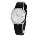  Shop Authentic Calvin Klein Minimal Silver Dial Black Leather Strap Watch for Men - K3M221CY - Luxxuri