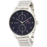  Shop Authentic Tommy Hilfiger Chase Multifunction Blue Dial Silver Steel Strap Watch for Men - 1791575 - Luxxuri