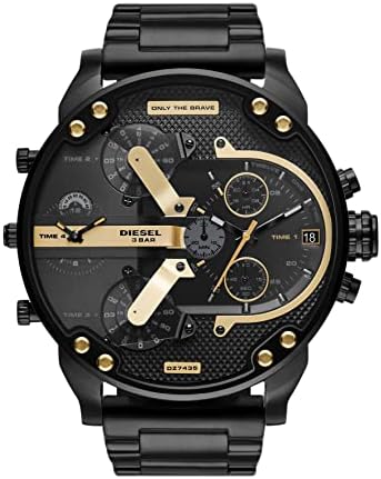  Shop Authentic Diesel Mr. Daddy 2.0 Black Dial Black Steel Strap Watch For Men - DZ7435 - Luxxuri