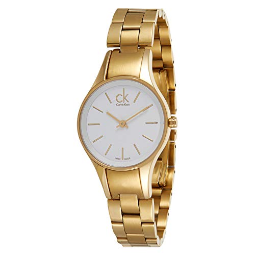  Shop Authentic Calvin Klein Simplicity White Dial Gold Steel Strap Watch for Women - K4323212 - Luxxuri