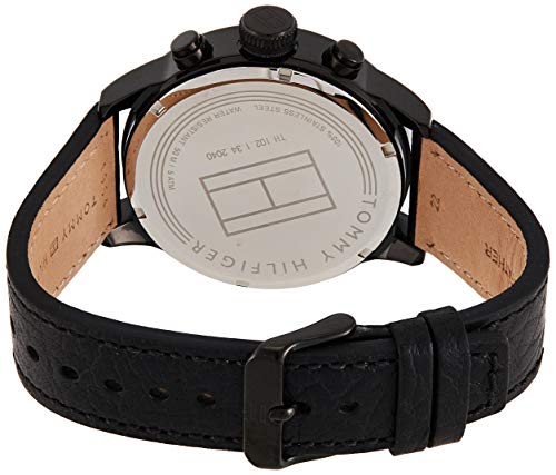  Shop Authentic Tommy Hilfiger Jackson Quartz Blue Dial Black Leather Strap Watch for Men - 1791241 - Luxxuri
