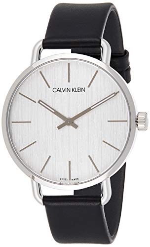  Shop Authentic Calvin Klein Even White Dial Black Leather Strap Watch for Women - K7B211C6 - Luxxuri