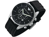  Shop Authentic Emporio Armani Sportivo Chronograph Black Dial Black Rubber Strap Watch For Men - AR0527 - Luxxuri