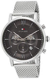  Shop Authentic Tommy Hilfiger Evan Grey Dial Silver Mesh Bracelet Watch for Men - 1710396 - Luxxuri