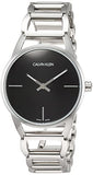  Shop Authentic Calvin Klein Stately Black Dial Silver Steel Strap Watch for Women - K3G23121 - Luxxuri