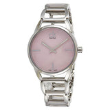  Shop Authentic Calvin Klein Stately Pink Mother of Pearl Dial Silver Steel Strap Watch for Women - K3G2312E - Luxxuri