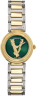 Shop Authentic Versace Virtus Quartz Green Dial Two Tone Steel Strap Watch For Women - VET300821 - Luxxuri