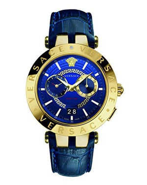  Shop Authentic Versace V-Race Multifunction Quartz Blue Dial Blue Leather Strap Watch For Men - VEBV00219 - Luxxuri