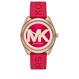  Shop Authentic Michael Kors Janelle Three Hand Red Dial Red Rubber Strap Watch For Women - MK7142 - Luxxuri